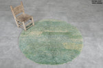 5 ft Round Moroccan Wool Rug – Green Tones