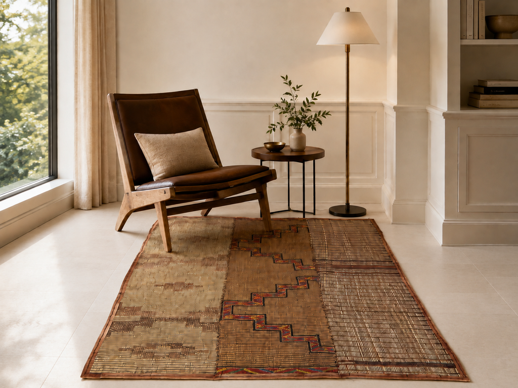 African Tuareg mat 4 x 5 feet vintage area rug - African rug