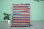 Colorful Flatwoven Berber Moroccan Rug - 4.5 FT X 6.7 FT