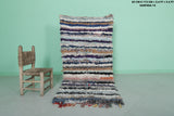 Handmade Boucherouite Berber Moroccan Rug – 2.6 x 5.6 ft | Vibrant Striped Boho Style