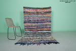 Handmade Boucherouite Berber Moroccan Rug – 4.2 x 7 FT | Colorful Striped Rug