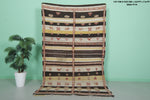 Vintage Moroccan Handwoven Kilim 4.8 FT x 7.6 FT – Traditional Geometric Design