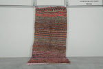 Earthy Horizon Moroccan Rug – 3.6 FT X 6.9 FT Striped Vintage Boucherouite rug