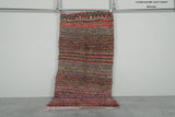 Earthy Horizon Moroccan Rug – 3.6 FT X 6.9 FT Striped Vintage Boucherouite rug