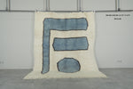 Contemporary Moroccan Wool Rug – 6.7 FT x 7.9 FT Handmade Wool Carpet