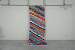 Diagonal Stripe Vintage Boucherouite Rug – 3 ft x 9.6 ft