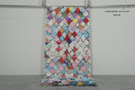 Colorful Diamond Patchwork Boucherouite Rug – 3.6 ft x 7.2 ft