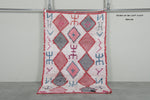 Tribal Moroccan Boucherouite Rug – 3.8 x 5.8 Feet Handwoven Diamond Motif Carpet