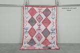 Tribal Moroccan Boucherouite Rug – 3.8 x 5.8 Feet Handwoven Diamond Motif Carpet