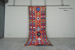 Bold Moroccan Boucherouite Rug – 4.2 x 10.8 Feet Handwoven Tribal Runner