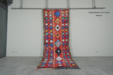 Bold Moroccan Boucherouite Rug – 4.2 x 10.8 Feet Handwoven Tribal Runner