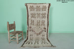 Vintage Handmade Moroccan Runner Rug – 2.7 x 5.9 ft, Neutral Tones with Tribal Patterns