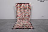 Handwoven Moroccan Rug 2.8 x 5.7 ft | Chevron Multicolor Pattern