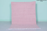 Soft Pink Moroccan Rug – Minimalist Handwoven Accent | 3.4 FT x 5.2 FT