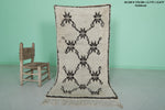 Handwoven Moroccan Rug 2.7 x 5.8 FT | Black & White Pattern