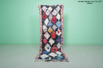 Handmade Moroccan Boucherouite Runner Rug - Colorful Patchwork 2.7 FT x 7.5 FT