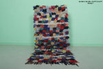 Colorful Boucherouite Moroccan Rug - 2.6 FT X 5.3 FT | Handmade Berber Decor