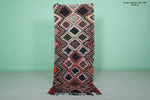 Handmade Moroccan Boucherouite Runner Rug - 3 FT x 7.3 FT | Geometric Diamond Pattern