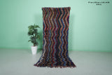 Handmade Wool Azilal Hallway Rug - Moroccan Zigzag Pattern, 3.1 FT X 8.3 FT