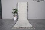 3.3 x 10.7 FT Moroccan Runner Rug – Handwoven White Textured Design