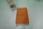 Small Moroccan Rug - Bright Orange Handmade Berber | 2.1 x 3.4 ft