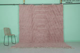 Soft Pink Moroccan Rug – Subtle Geometric Pattern (8 x 9.9 ft)