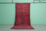 Red Vintage Handmade Moroccan Runner Rug | 4.5 x 10.3 ft