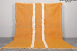 7.8 x 9.6 FT Moroccan Rug - Bold Orange with White Central Stripe