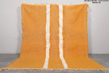 7.8 x 9.6 FT Moroccan Rug - Bold Orange with White Central Stripe