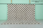 Checkered Moroccan Rug – Gray and White (10 x 9.6 ft)