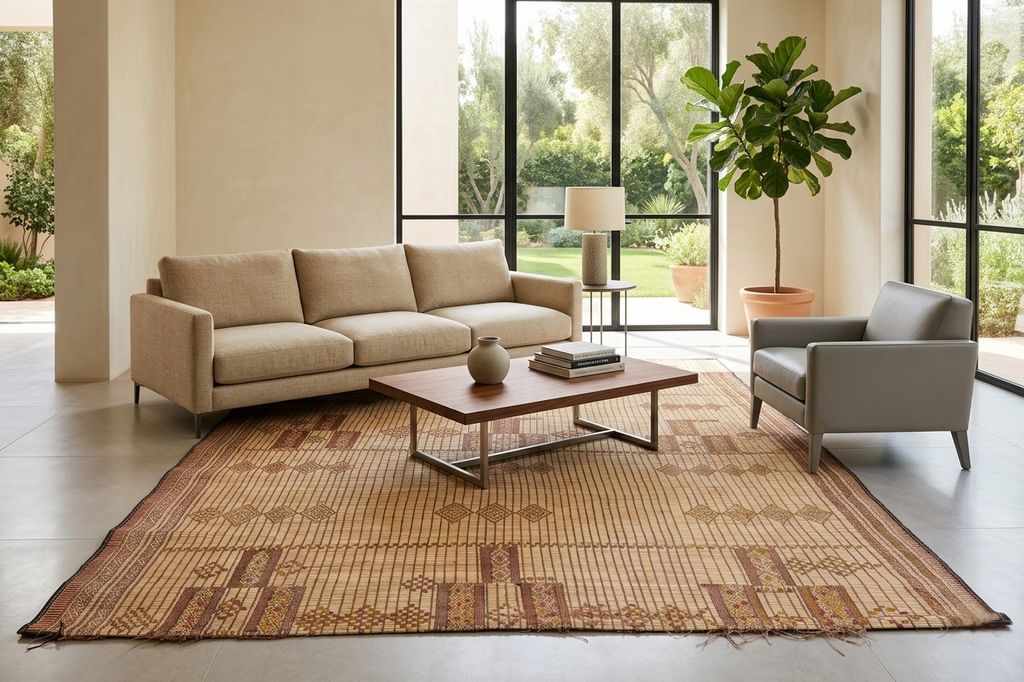 African tuareg rug 6.8 X 9.4 Feet