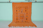 Orange Moroccan Handwoven Kilim 5 FT x 7.6 FT – Vibrant Traditional Wool Rug