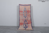 Runner handmade vintage Moroccan rug 3 FT X 7.5 FT