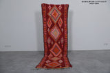 Handmade Moroccan Runner Rug – 2.7 x 9.2 ft | Bold Red & Orange