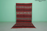 Authentic Moroccan Runner Rug – 4.6 FT X 9.2 FT | Rich Red & Berber Patterns