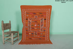 Vibrant Orange Moroccan Rug – 3 FT X 4.6 FT | Handmade Berber Design