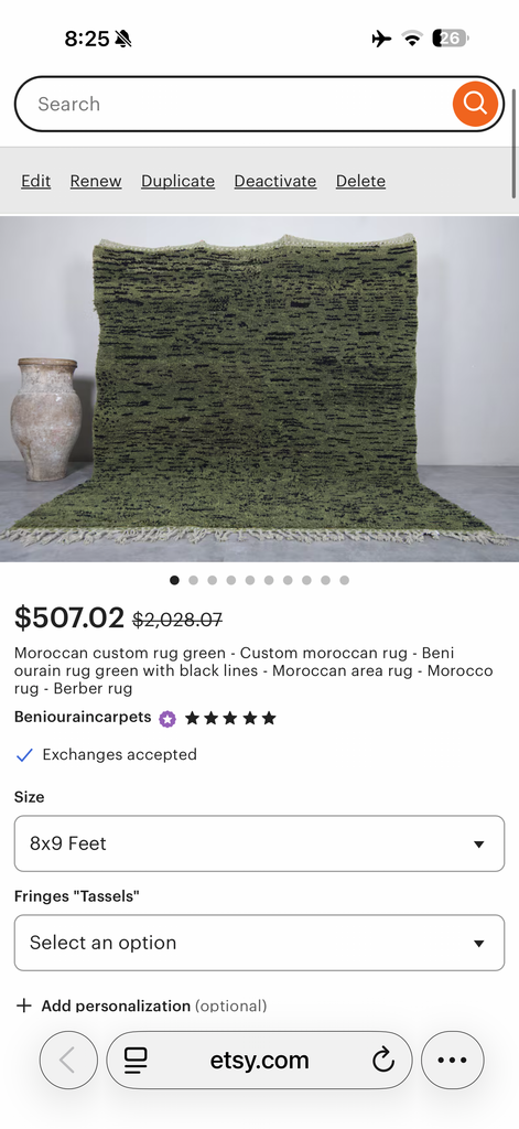 Moroccan rug 8x9