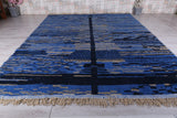 Alfombra marroquí personalizada azul, alfombra bereber hecha a mano
