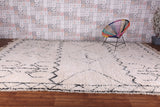 All Wool Custom White moroccan rug