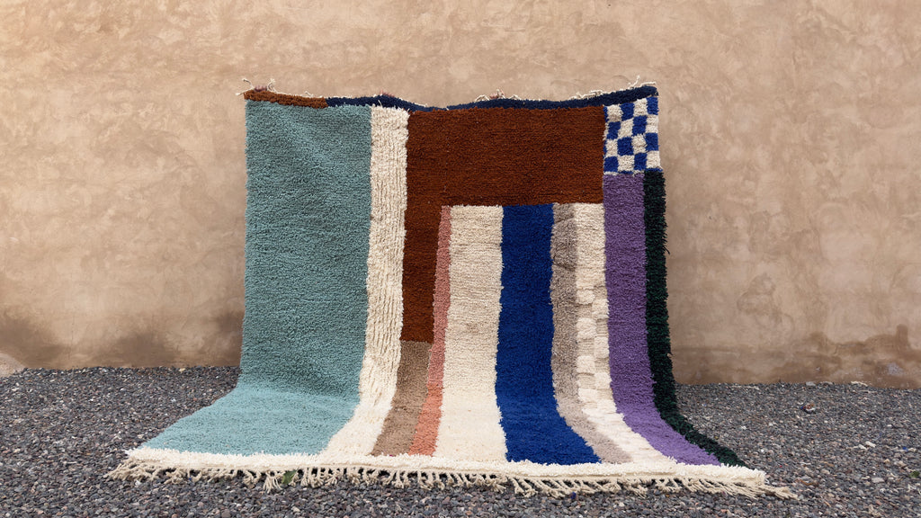 Moroccan geometric rug - Handmade berber - 7.9 FT X 9.8 FT