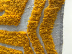 Handmade Wool Moroccan Rug with Bold Yellow Patterns - Custom Sizes