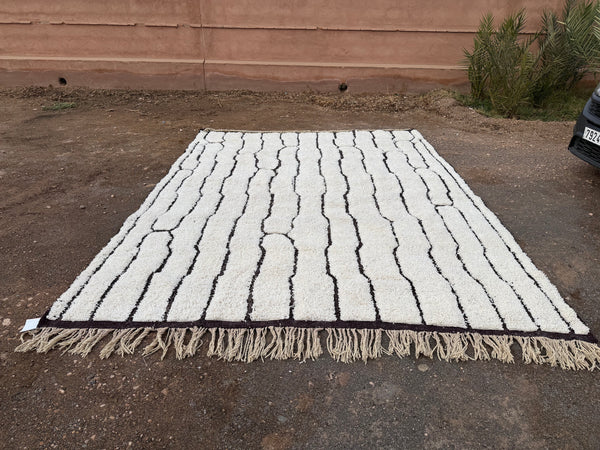 Abstract White Moroccan rug - Beni ourain rug  - Custom size rug