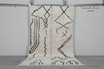 Long Beni Ourain Rug - Abstract Moroccan Wool | 4.7 x 8.2 FT