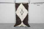 Small Wool Rug 3 X 6.9 FT Beni Ourain Rug