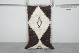 Small Wool Rug 3 X 6.9 FT Beni Ourain Rug