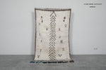 Handmade All Wool Rug 3.8 x 6.5 ft Moroccan Berber Carpet