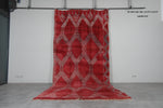 Red Moroccan Handwoven Rug 6.4 FT X 12.6 FT Tribal Rug