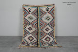 Vintage Moroccan Rug | 3.8 FT X 5.6 FT Colorful Diamond Patterns