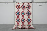 Vintage Style Moroccan Rug 3.5 x 6.5 ft - Red and Blue Accents