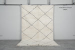Beni Ourain Rug 5.5 x 8.2 ft Handwoven Moroccan Wool Carpet